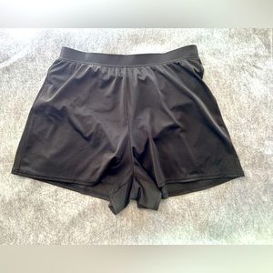 Miraclesuit Swim Shorts Size 12 Black Attached Inner Panty Slimming Briefs.